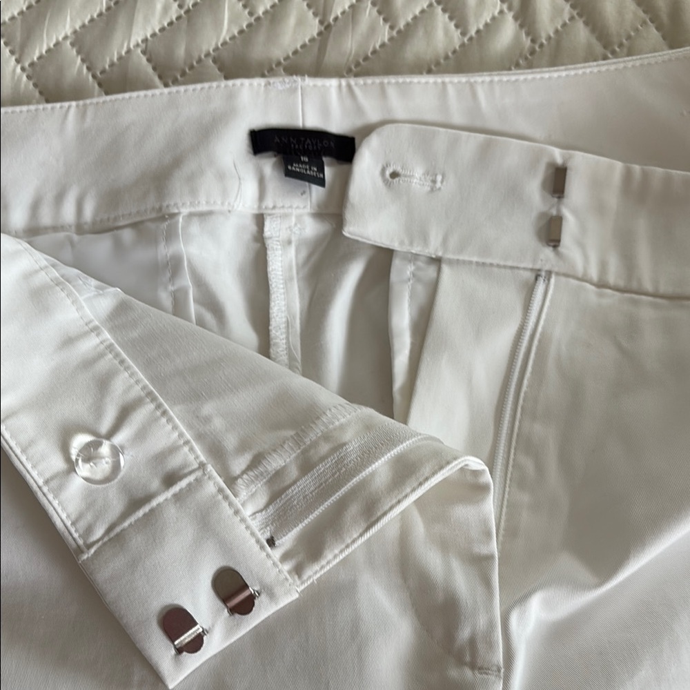 Ann Taylor Factory White Cropped/Cuffed Pants SZ 16 - Picture 4 of 9